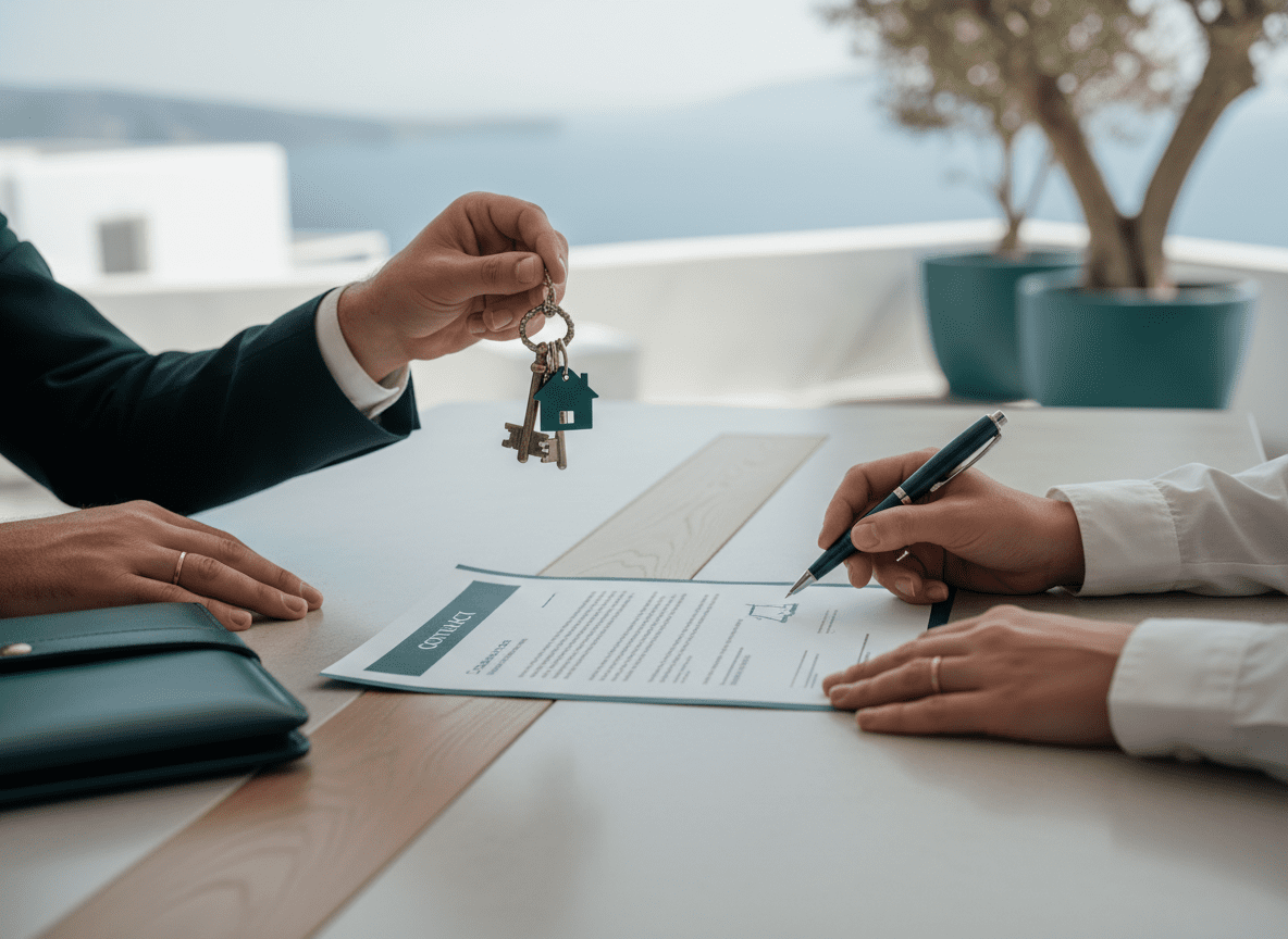Bright modern living room prepared for sale, representing home staging and selling strategy in Greece