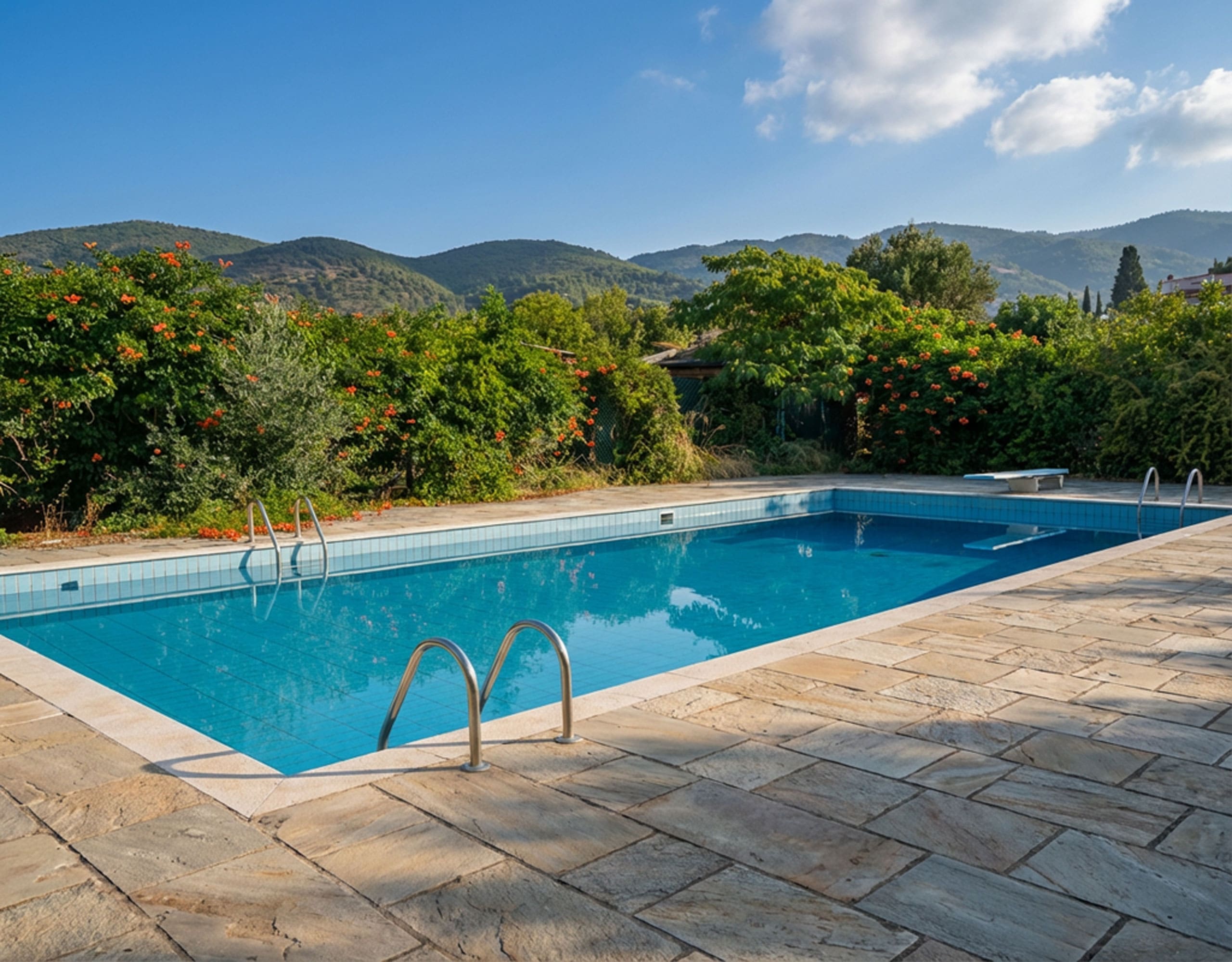 Outdoor area with pergola walkway and parking at hotel property in Limi, Evia
