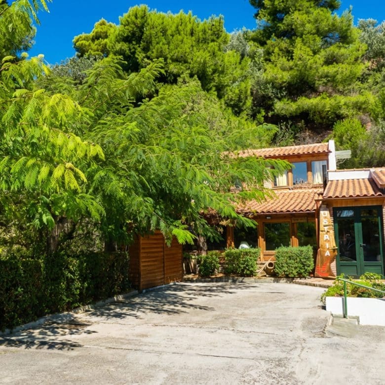 Landscaped garden area at hotel property in Limi, Evia