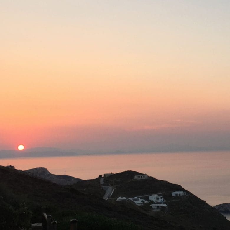 Sunset over the Aegean sea from Kea (Tzia) property