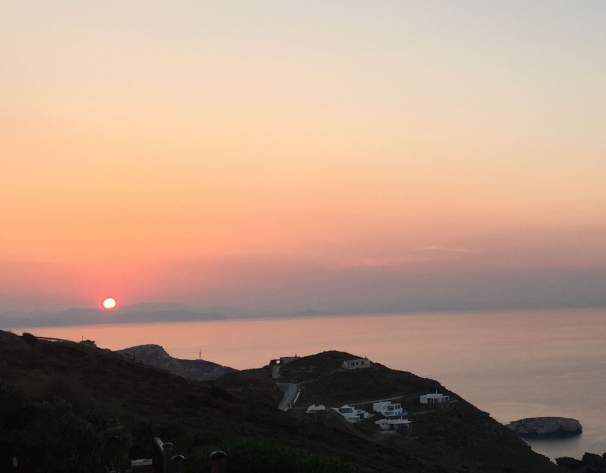 Sunset over the Aegean sea from Kea (Tzia) property