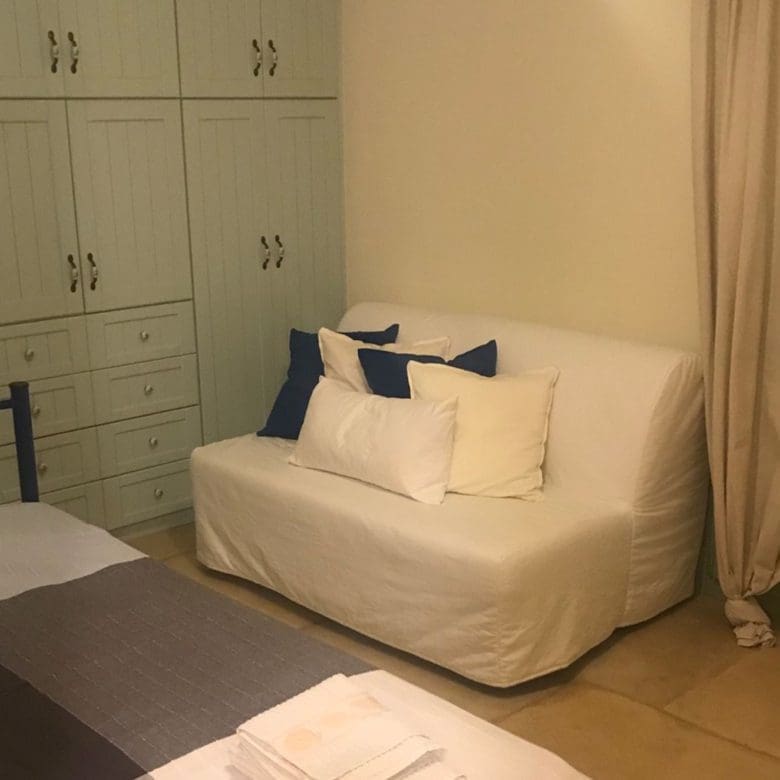 Guest bedroom interior in Kea (Tzia) maisonette