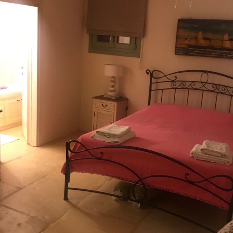Bedroom with double bed in Kea (Tzia) luxury maisonette